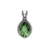 NKP-1102-GQ Sterling Silver Pendant With Green Quartz Jewelry Bali Designs Inc